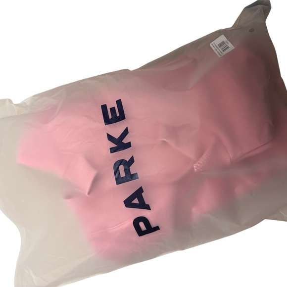 NWT PARKE Valentine’s Day varsity mock neck sweatshirt in blush/lavender in l/xl - Picture 4 of 5